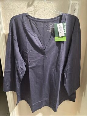 L.L. Bean Women's Dark Periwinkle Blouse 2X NWT